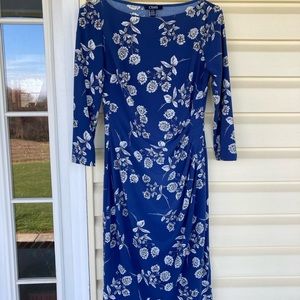 Chaps blue floral dress